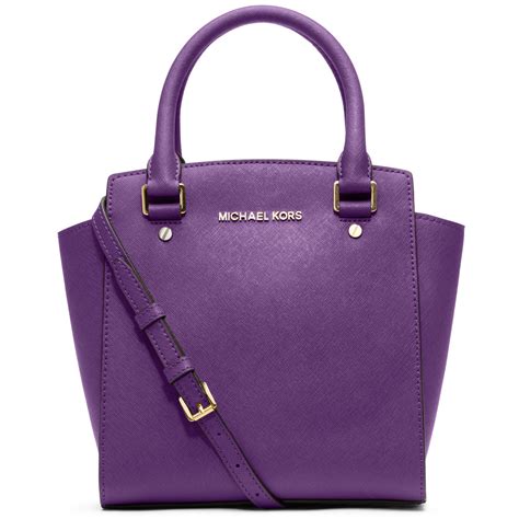 michael kors navy violet leather satchel|Michael Kors non leather bags.